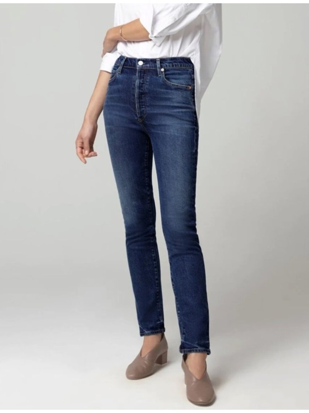 Citizens Of Humanity Olivia High Rise Slim Ankle Jeans in Gleams - 28"